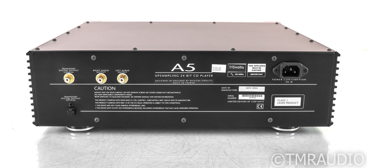 Musical Fidelity A5 CD Player; A-5; Silver; Remote