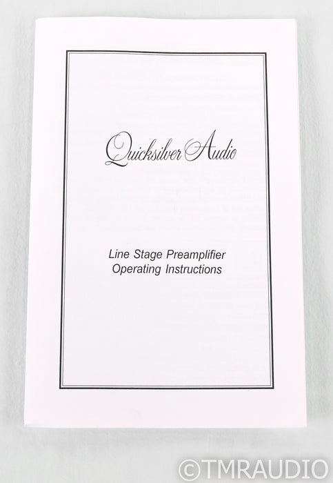 Quicksilver Audio Line Stage Stereo Tube Preamplifier; Silver (New / Open Box)