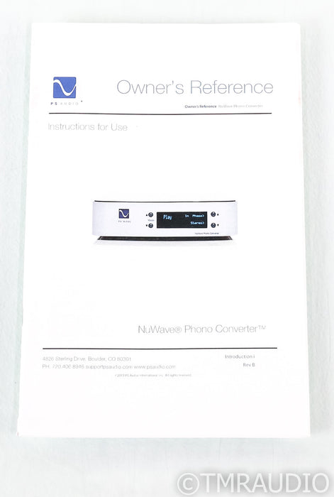 PS Audio NuWave MM / MC Phono Preamplifier; A/D Converter; USB; Black