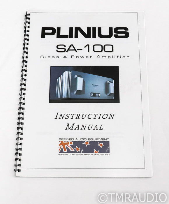Plinius SA-100 mkIII Stereo Power Amplfier; SA100; Mk.3; Black