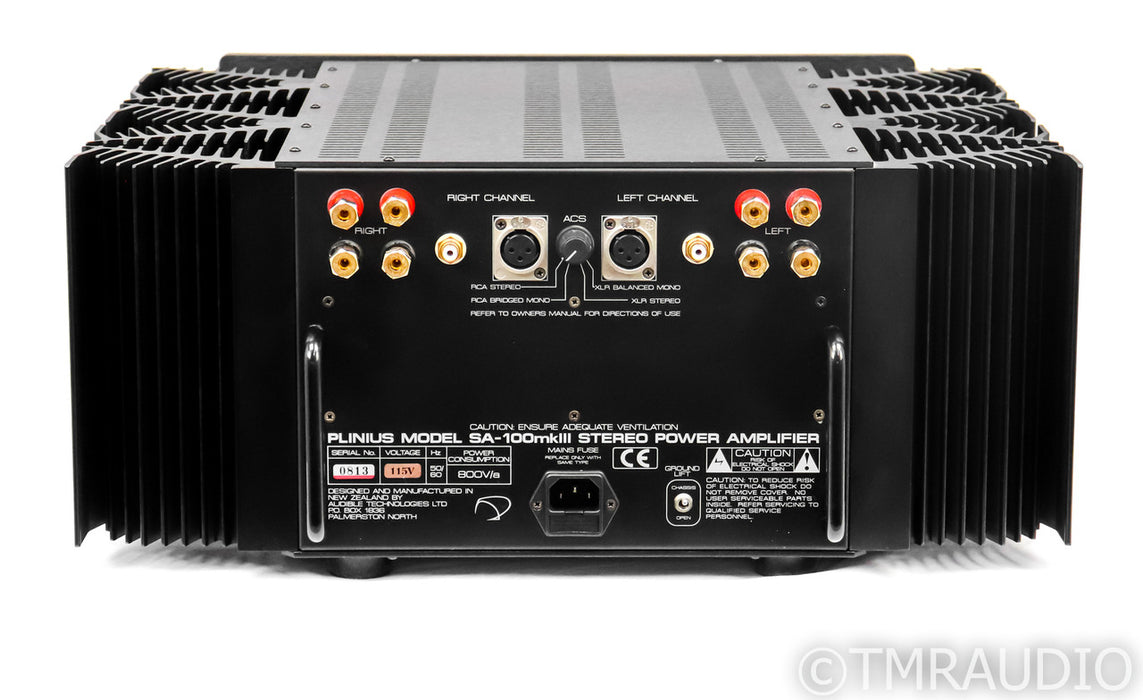 Plinius SA-100 mkIII Stereo Power Amplfier; SA100; Mk.3; Black