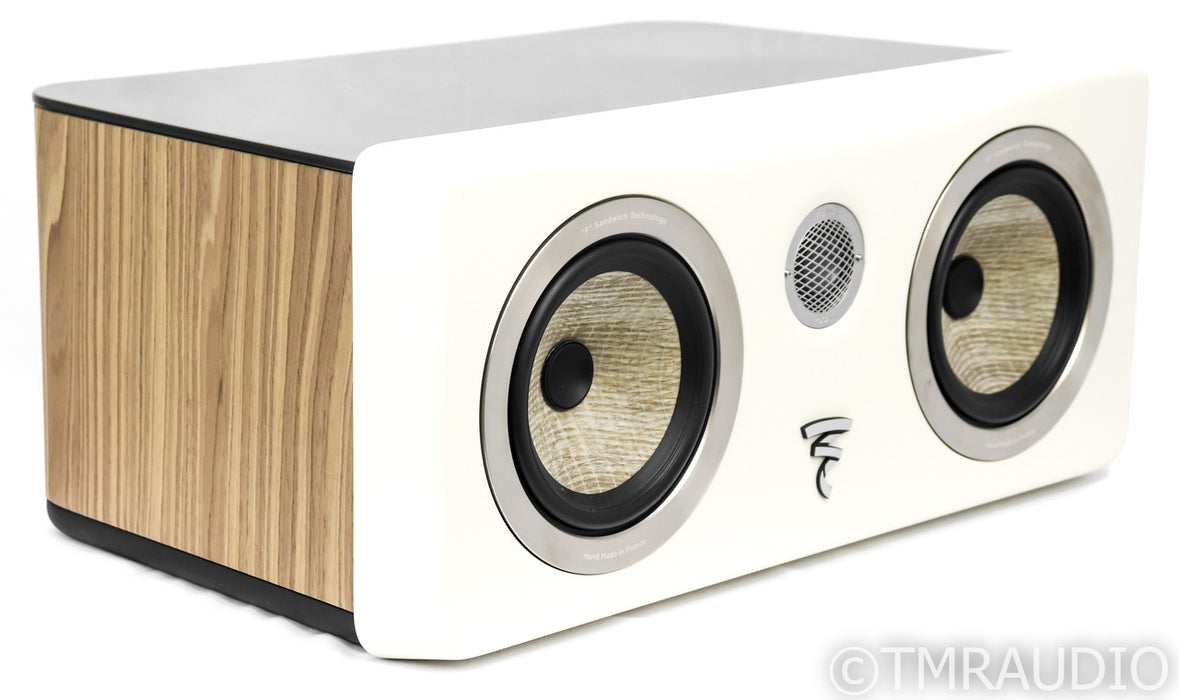 Focal Kanta Center Channel Speaker; White w/ Walnut Veneer