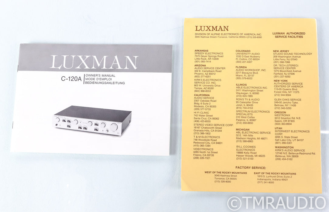 Luxman C-120A Duo-Beta Stereo Preamplifier; MM/MC Phono; Excellent; Factory Box