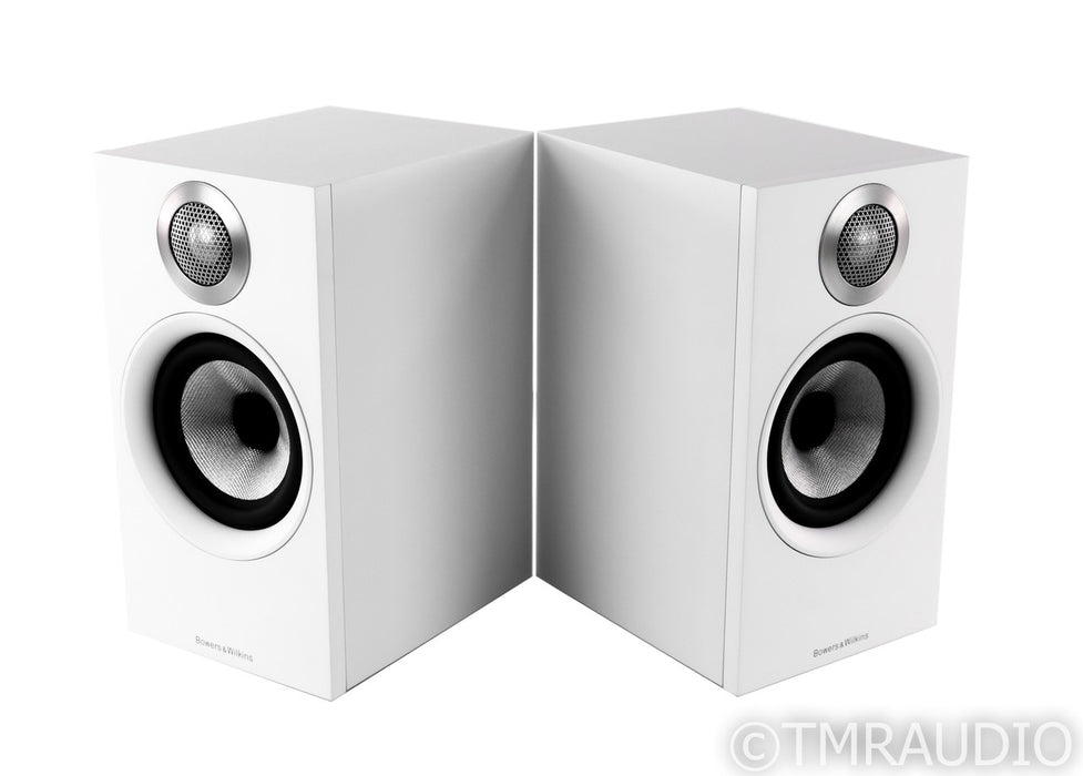 B&W 607 Bookshelf Speakers; White Pair