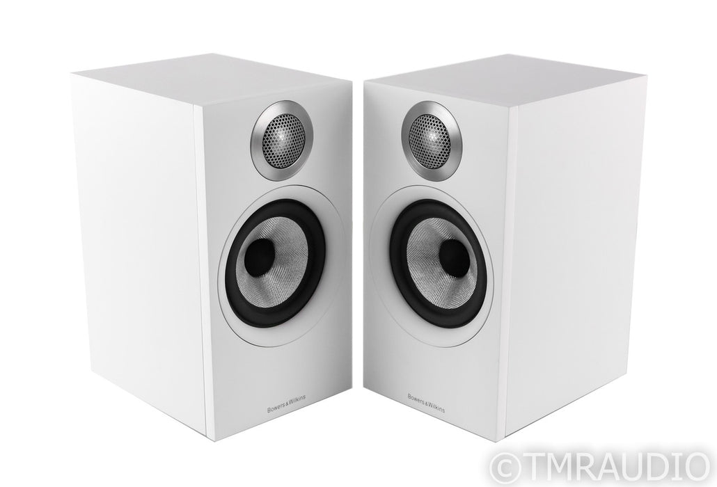 B&W 607 Bookshelf Speakers; White Pair