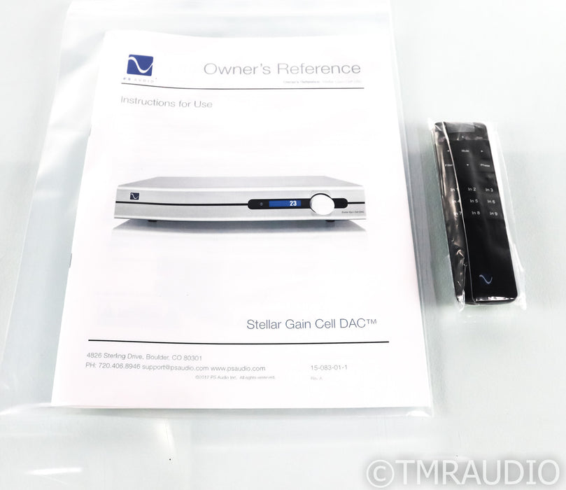 PS Audio Stellar Gain Cell DAC; Remote; D/A Converter; Black (Used)