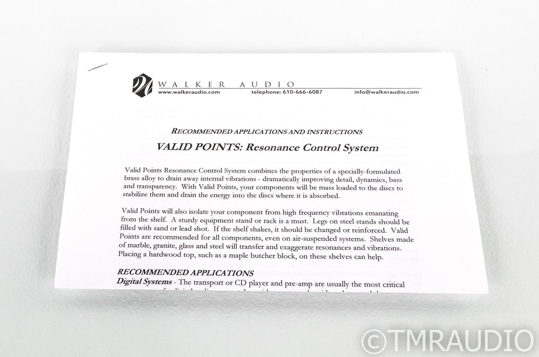 Walker Audio Valid Points Resonance Control System