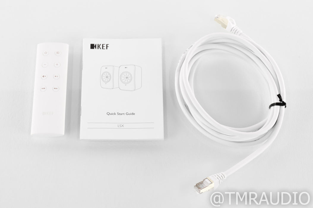 KEF LSX Wireless Bookshelf Speakers; Gloss White Pair; Bluetooth; Wifi
