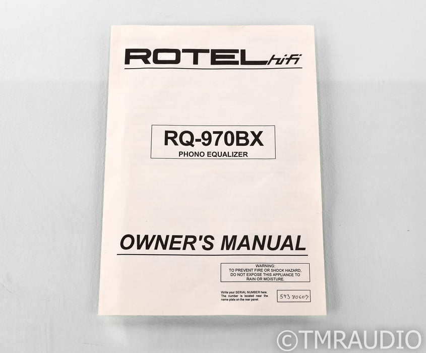 Rotel RQ-970BX MM / MC Phono Preamplifier; RQ970BX