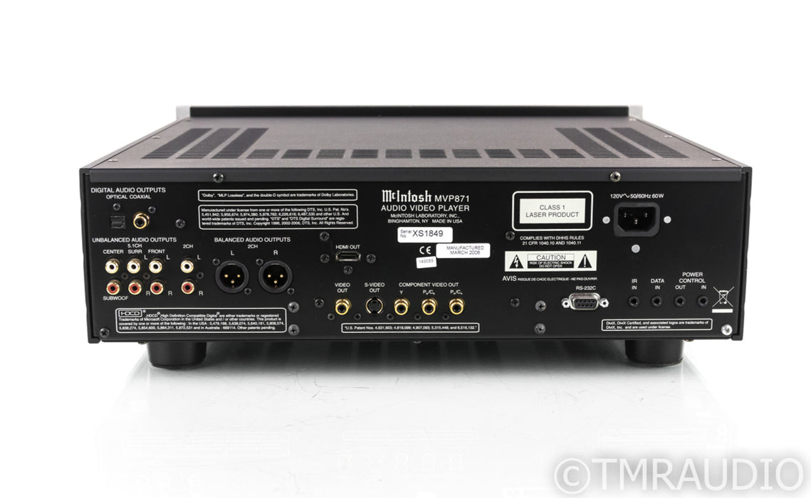 McIntosh MVP871 DVD / CD / SACD Player; MVP-871; Remote