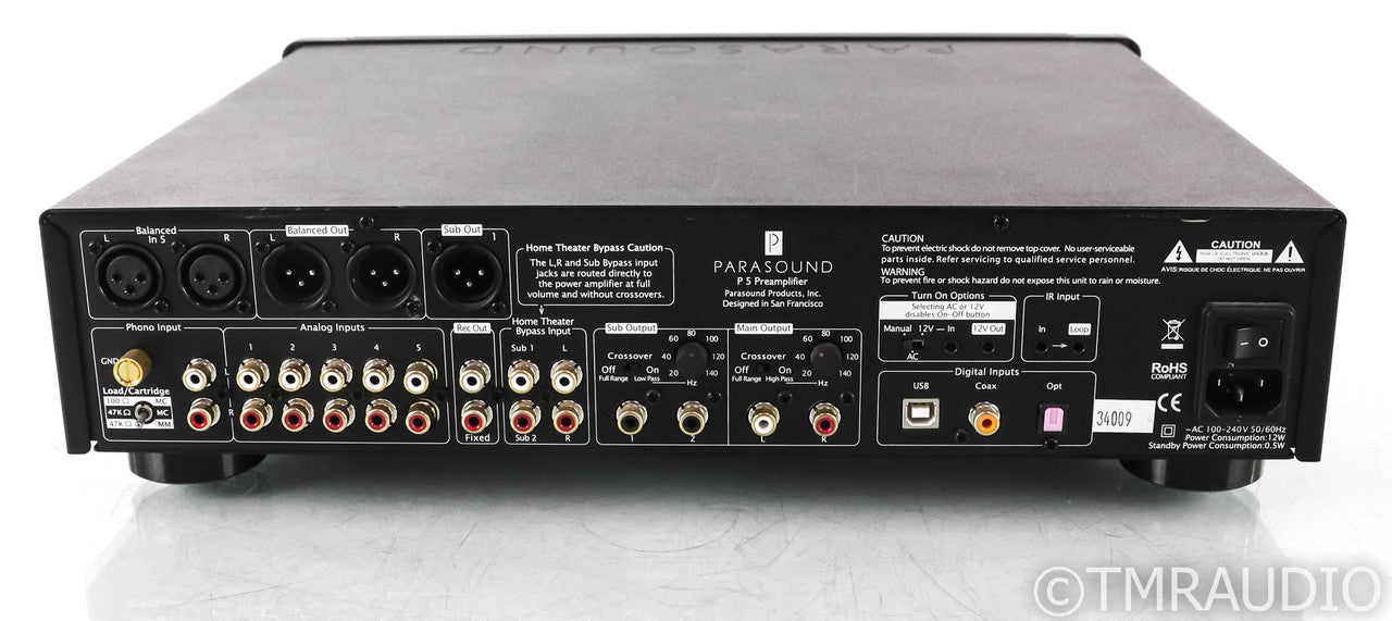 Parasound Halo P5 Stereo Preamplifier / DAC; MM / MC Phono; USB