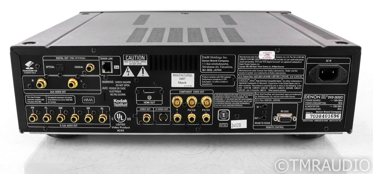 Denon DVD-3930CI CD / DVD / SACD Player; DVD3930CI; New Laser (No Remote)