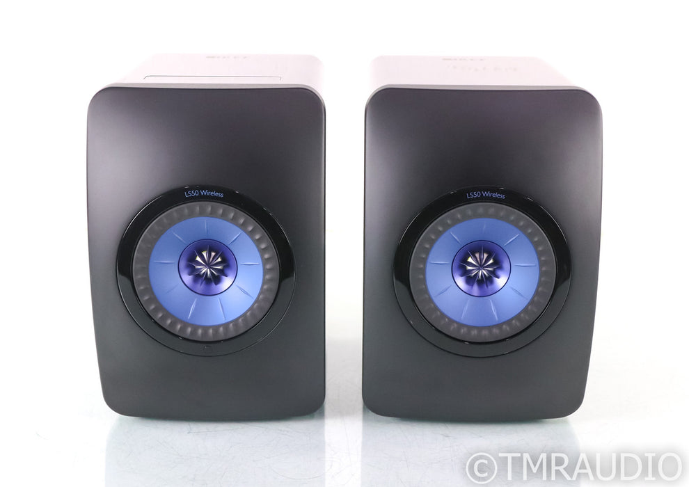 KEF LS50 Wireless Powered Bookshelf Speakers; Gloss Black Pair
