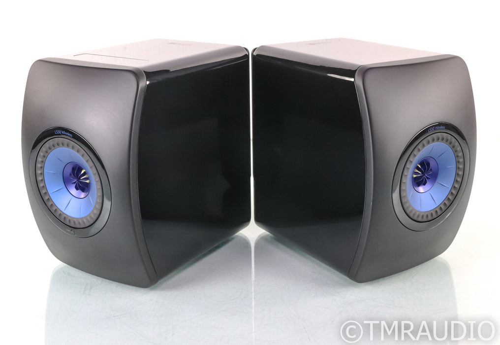 KEF LS50 Wireless Powered Bookshelf Speakers; Gloss Black Pair