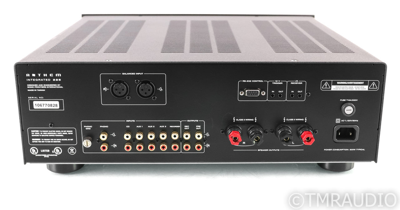 Anthem 225 Stereo Integrated Amplifier; I225; Remote; MM Phonostage; Black