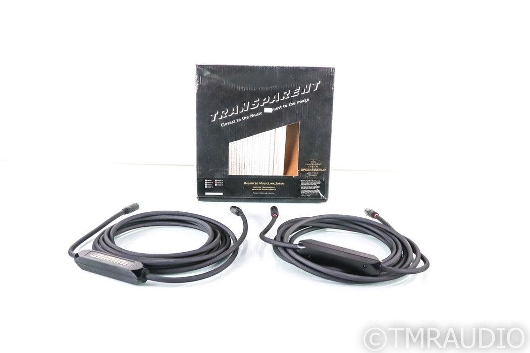 Transparent Audio Balanced MusicLink Super XLR Cables; 20ft Pair Balanced Interconnects