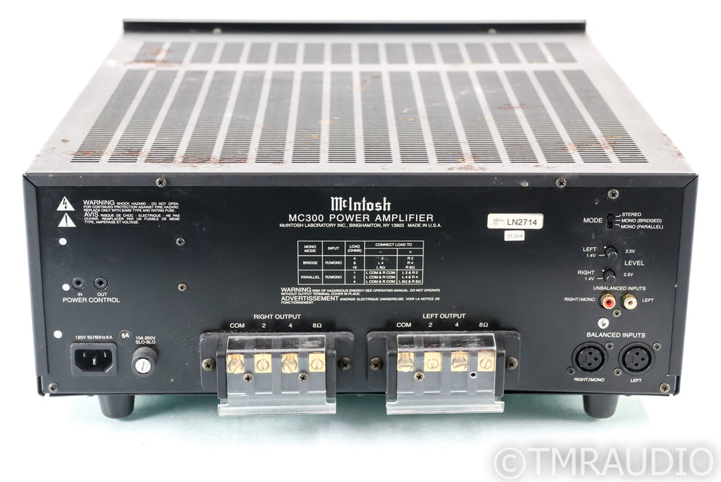 McIntosh MC300 Stereo Power Amplifier; AS-IS / Untested (Board Damage)