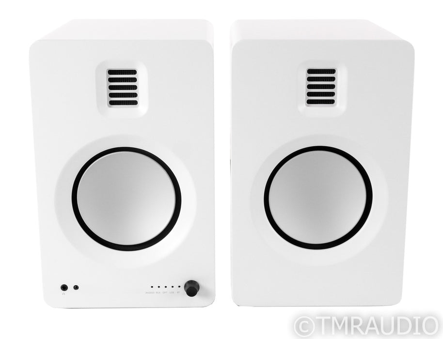 Kanto Tuk Powered Bookshelf Speakers; Remote; MM Phono; DAC; White Pair