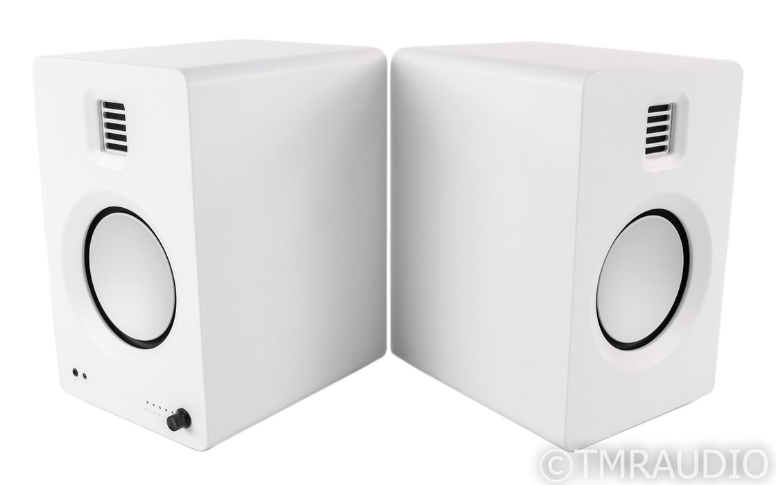 Kanto Tuk Powered Bookshelf Speakers; Remote; MM Phono; DAC; White Pair