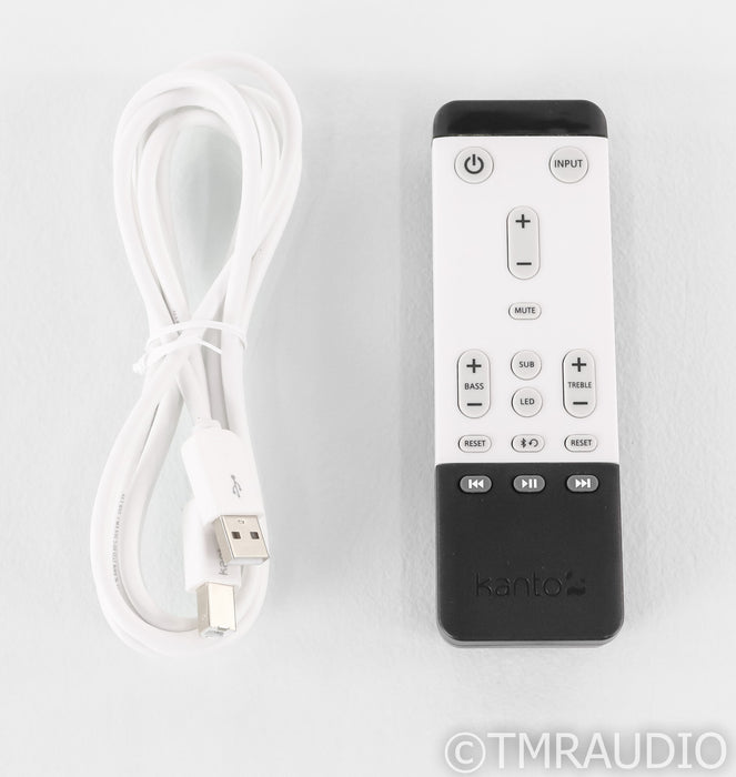 Kanto Tuk Powered Bookshelf Speakers; Remote; MM Phono; DAC; White Pair