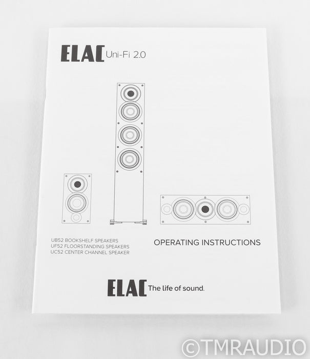 Elac Uni-Fi 2.0 Bookshelf Speakers; Black Pair; UB52