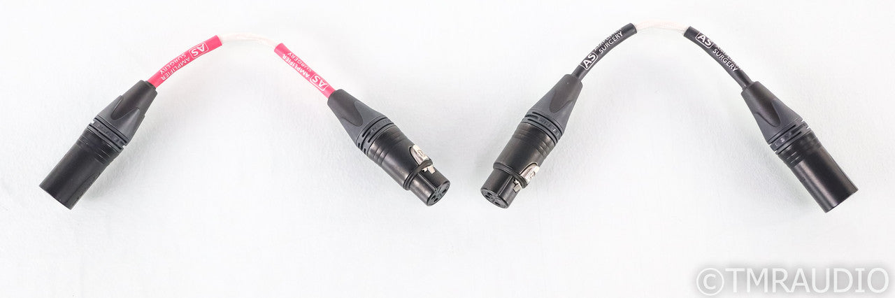 Amplifier Surgery Silver-Plated XLR Cables; 4" Pair Interconnects