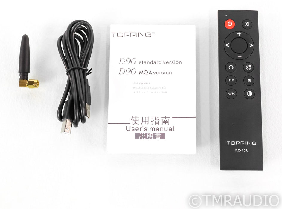Topping D90 MQA DAC; D-90; D/A Converter; Remote; Black; USB; Bluetooth