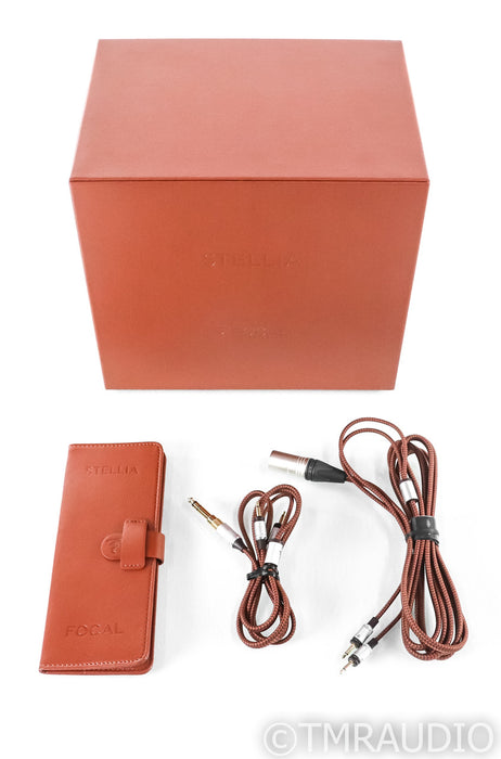 Focal Stellia Closed Back Headphones; Brown Leather Pair