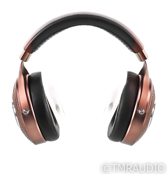 Focal Stellia Closed Back Headphones; Brown Leather Pair