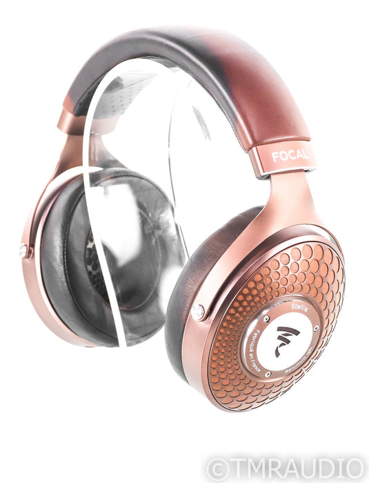 Focal Stellia Closed Back Headphones; Brown Leather Pair