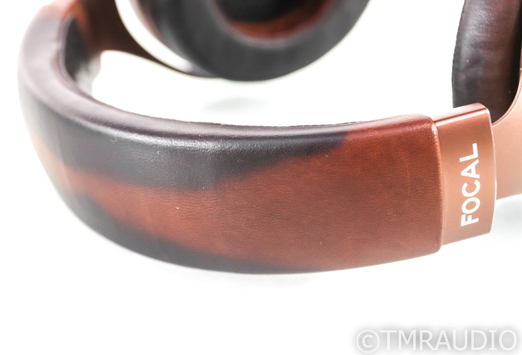 Focal Stellia Closed Back Headphones; Brown Leather Pair