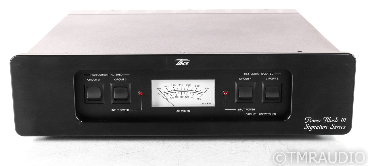 Tice Power Block III AC Power Line Conditioner; Signature Series; Black