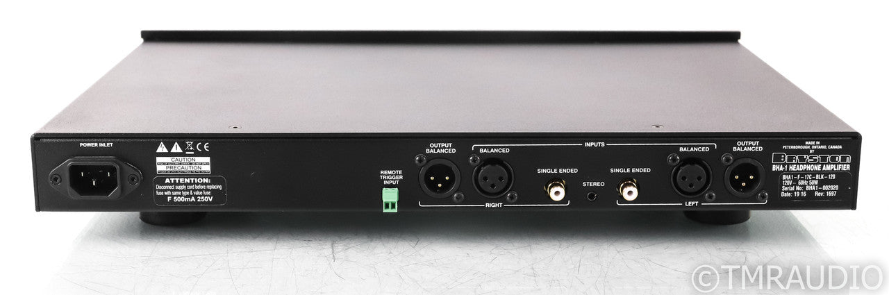 Bryston BHA-1 Headphone Amplifier; BHA1; Dual 3-Pin XLR; 4-Pin XLR