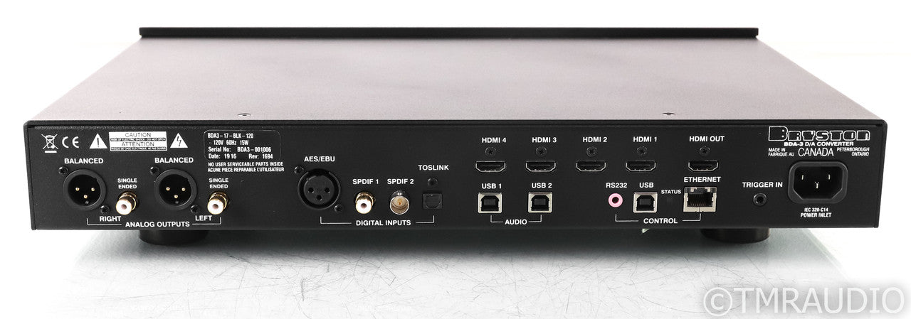 Bryston BDA-3 DAC; BDA3; D/A Converter; Black