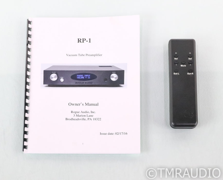 Rogue Audio RP-1 Stereo Hybrid Tube Preamplifier; RP1; Black; Remote
