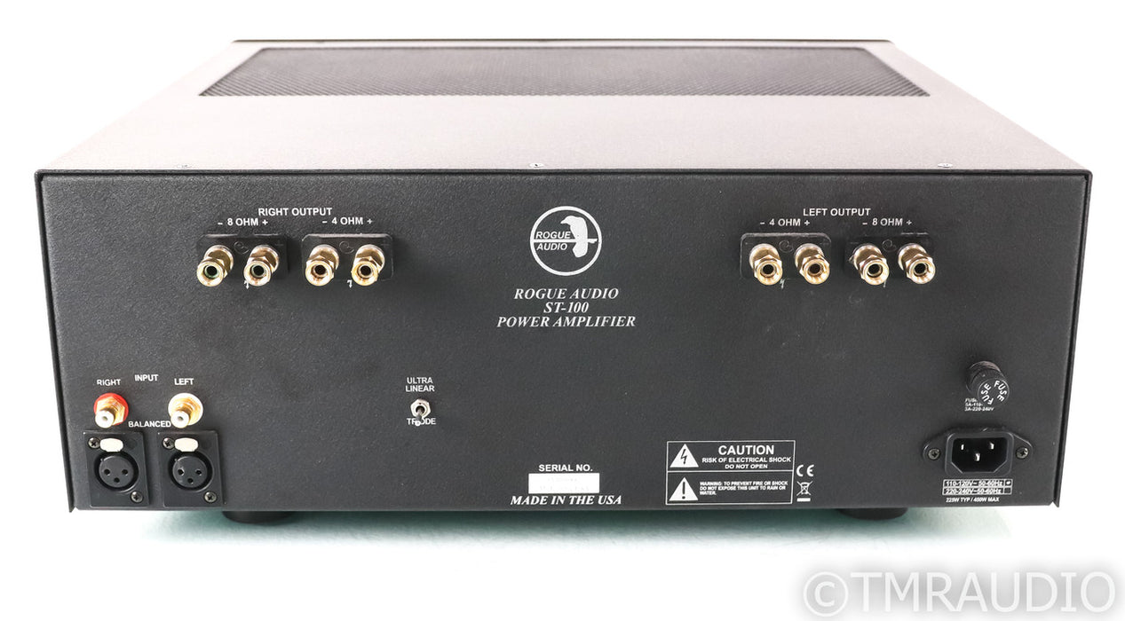 Rogue Audio ST-100 Stereo Tube Power Amplifier; ST100; Black