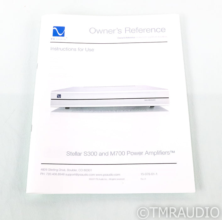 PS Audio Stellar S300 Stereo Power Amplifier; S-300; Black (Used)