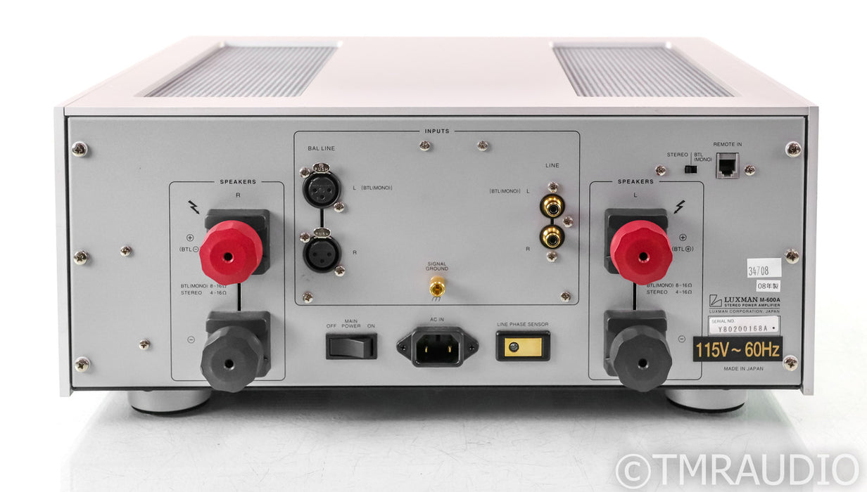 Luxman M-600A Stereo Power Amplifier; M600A; Silver