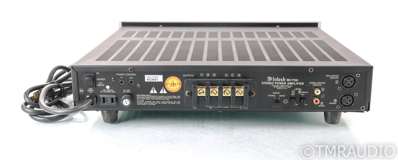 McIntosh MC7100 Stereo Power Amplifier; MC-7100 (Late model; Serviced)