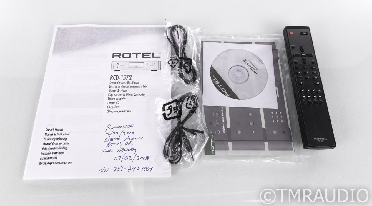 Rotel RCD-1572 CD Player; RCD1572; Remote