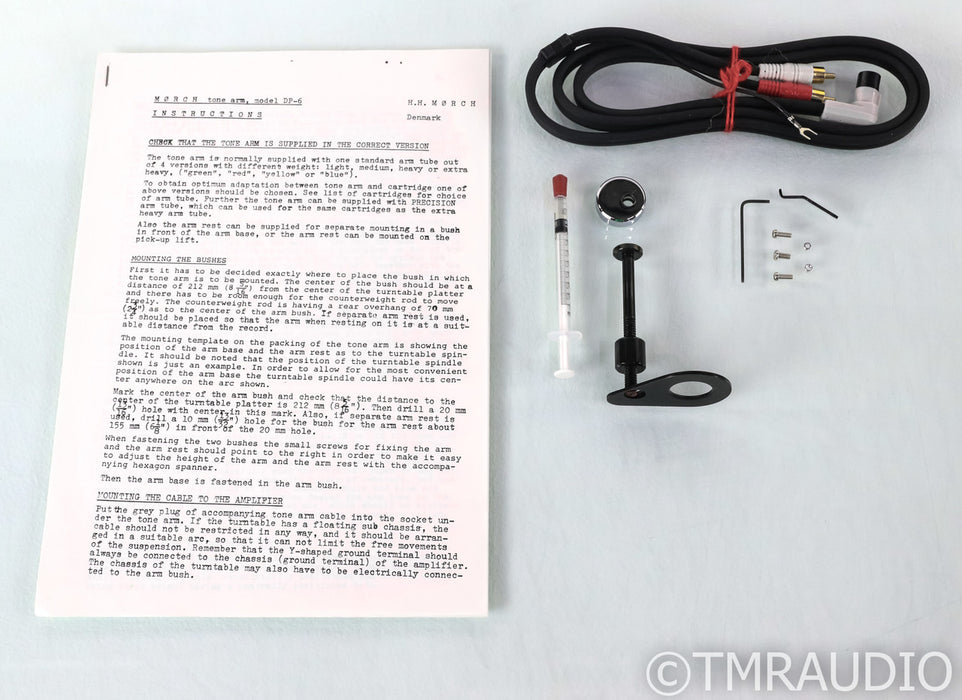 Morch DP-6 9" Vintage Tonearm; Chrome Version; Red Armtube; Mrch DP6