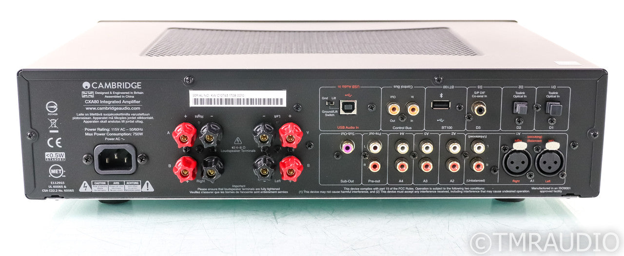 Cambridge Audio CXA80 Stereo Integrated Amplifier; CX-A80; Remote; Black