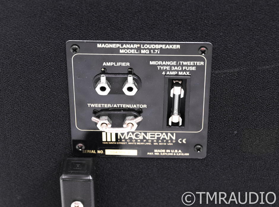 Magnepan MG 1.7i Magnetic Planar Floorstanding Speakers; Black / Silver Pair