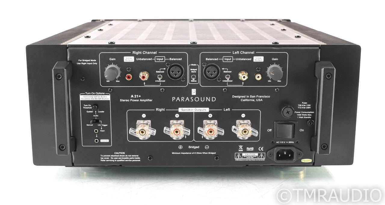 Parasound Halo A21+ Stereo Power Amplifier; A-21 Plus; Black