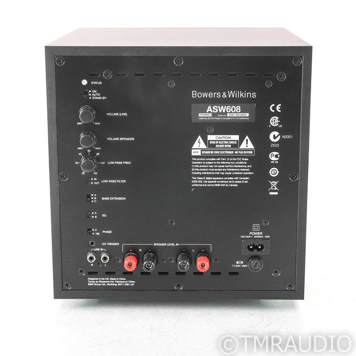 B&W ASW608 8" Powered Subwoofer; Black Ash; ASW-608