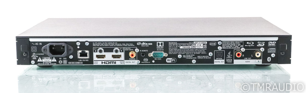 Sony UBP-X1100ES Universal 4K UHD Blu-Ray Player; Remote; HDR; Dolby Vision