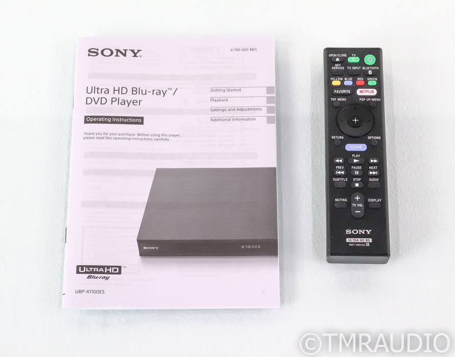 Sony UBP-X1100ES Universal 4K UHD Blu-Ray Player; Remote; HDR; Dolby Vision