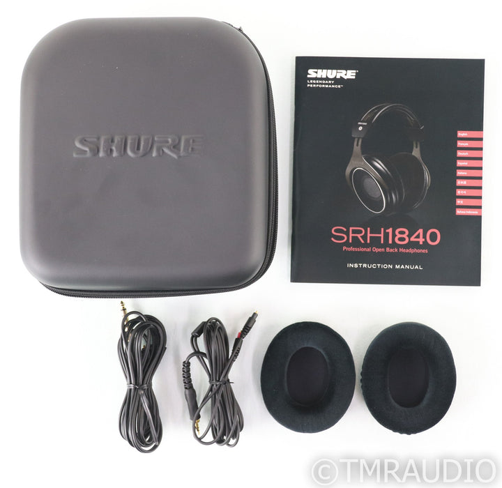 Shure SRH1840 Open Back Headphones; SRH-1840; Black Pair