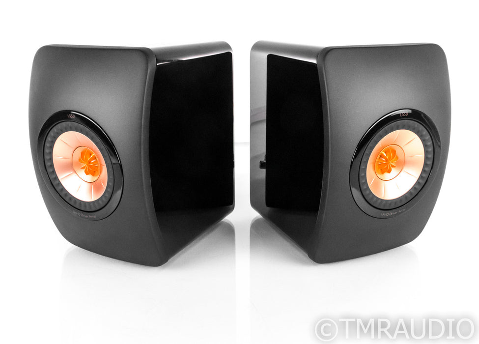 KEF LS50 Bookshelf Speakers; Black Pair