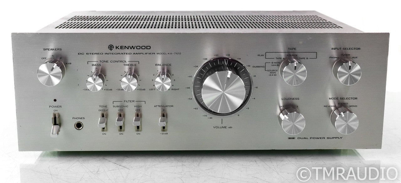 Kenwood Model KA-7100 Vintage Integrated Amplifier; KA7100; MM Phono; Silver